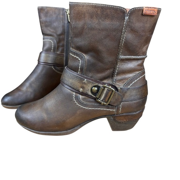 Pikolinos Women’s Leather Ankle Harness Boots Sz 37 (Excellent Condition)